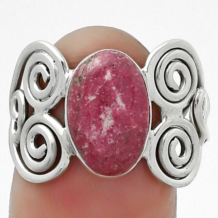 Natural Pink Thulite - Norway Ring size-8 SDR155832 R-1658, 8x12 mm