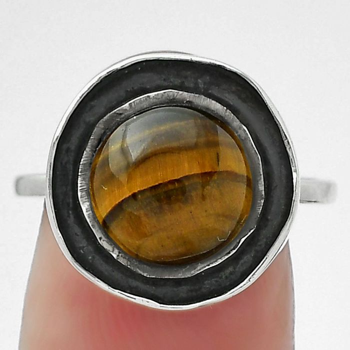 Natural Tiger Eye - Africa Ring size-8 SDR155869 R-1468, 10x10 mm