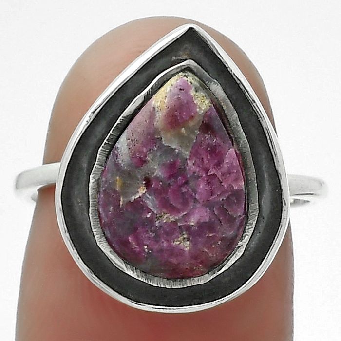 Natural Tourmaline Quartz Ring size-7 SDR155884 R-1468, 9x13 mm