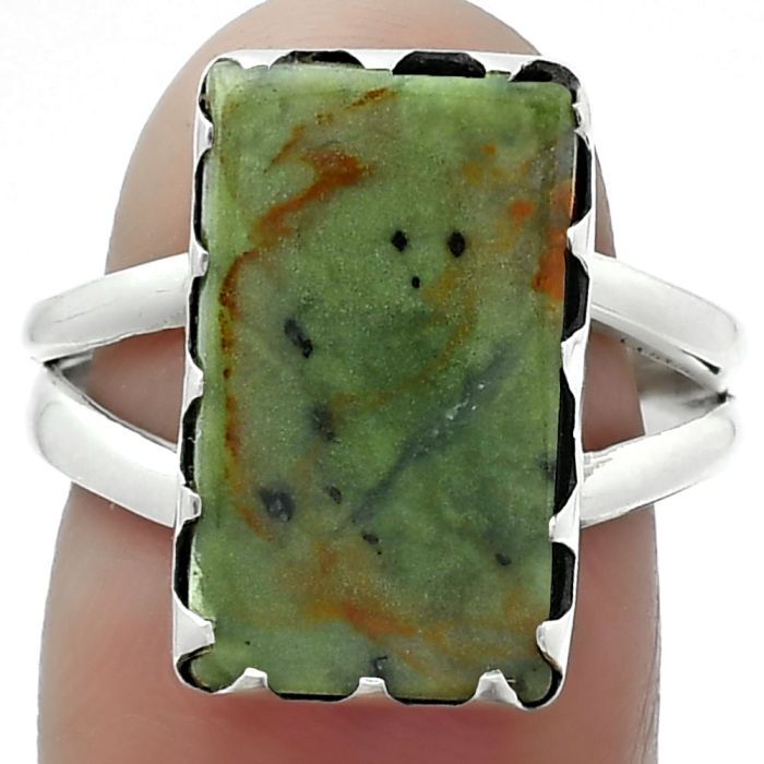 Natural Chrome Chalcedony Ring size-8 SDR156015 R-1210, 10x17 mm