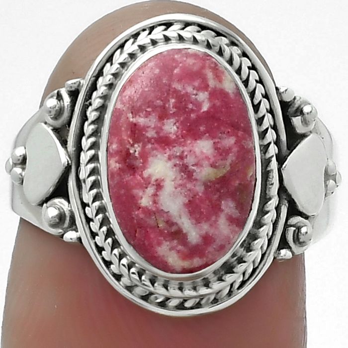 Natural Pink Thulite - Norway Ring size-7.5 SDR156125 R-1291, 8x12 mm