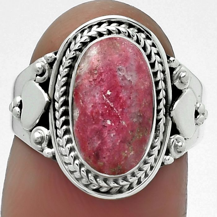 Natural Pink Thulite - Norway Ring size-7 SDR156134 R-1291, 7x12 mm