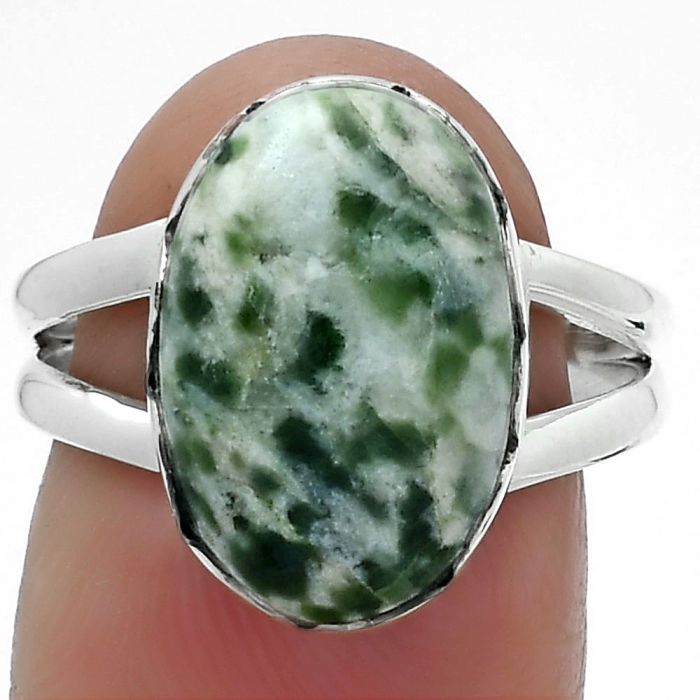 Natural Dioptase Ring size-7.5 SDR156203 R-1338, 10x15 mm