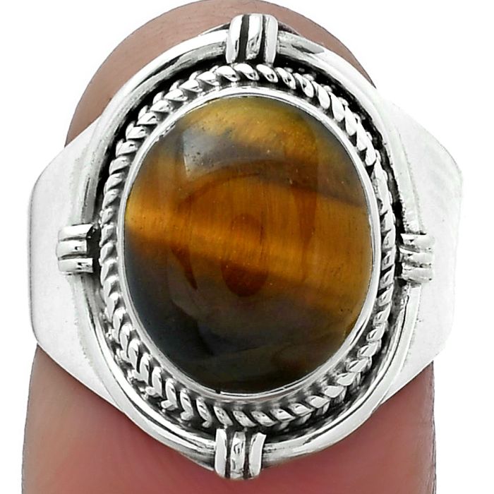 Natural Tiger Eye - Africa Ring size-7 SDR156244 R-1539, 10x12 mm