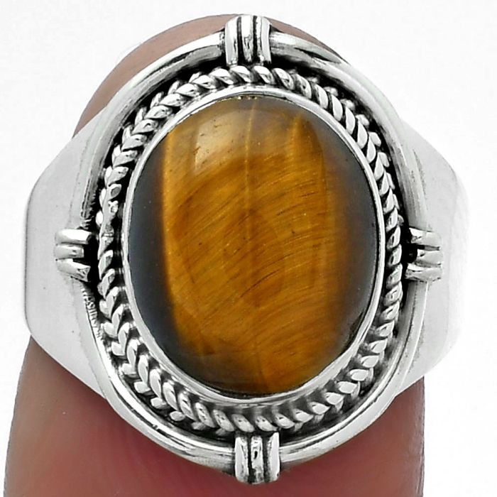 Natural Tiger Eye - Africa Ring size-7 SDR156246 R-1539, 10x12 mm