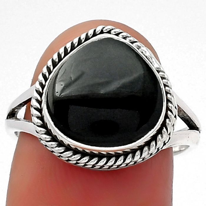 Natural Black Onyx - Brazil Ring size-8 SDR156514 R-1010, 12x12 mm