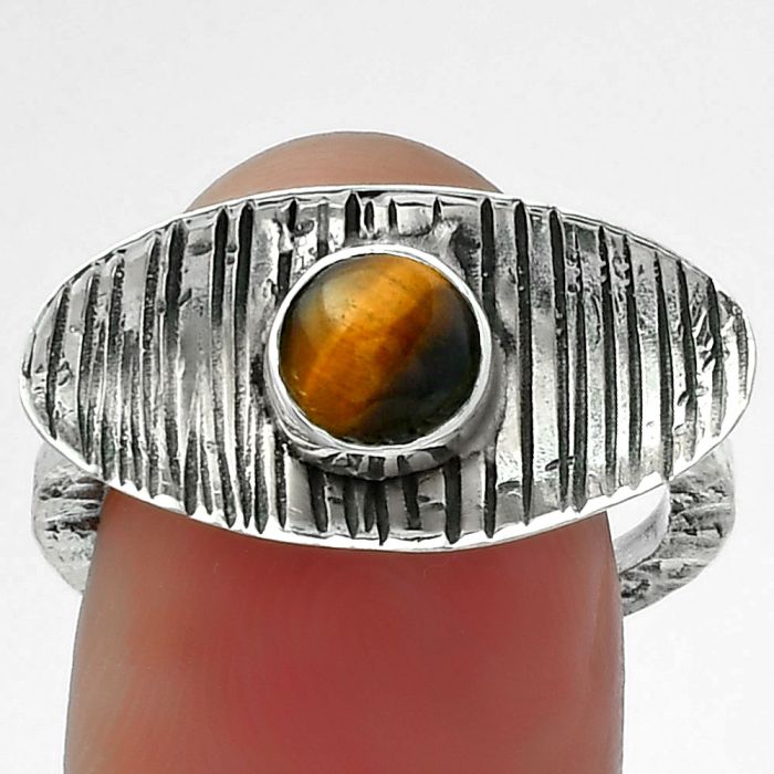 Natural Tiger Eye - Africa Ring size-7.5 SDR156670 R-1573, 6x6 mm