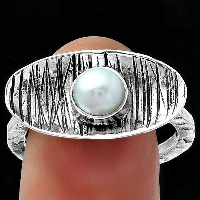 Natural Fresh Water Pearl Ring size-8.5 SDR156690 R-1573, 6x6 mm