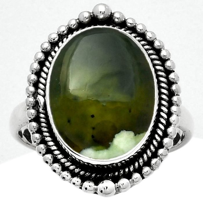 Natural Chrome Chalcedony Ring size-7 SDR156997 R-1154, 10x14 mm