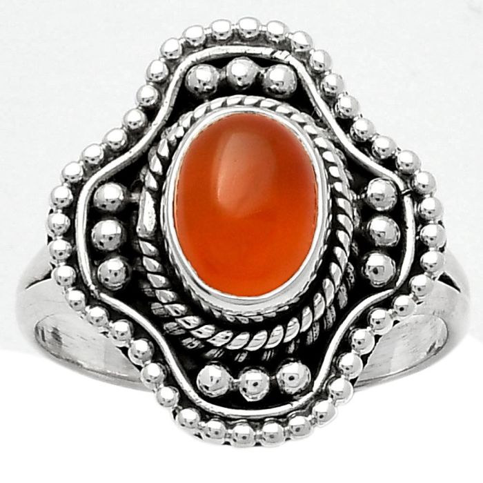 Natural Carnelian Ring size-8.5 SDR157045 R-1529, 6x8 mm