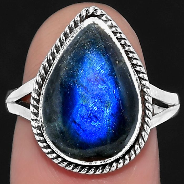 Blue Fire Labradorite - Madagascar Ring size-7 SDR157152 R-1010, 10x15 mm