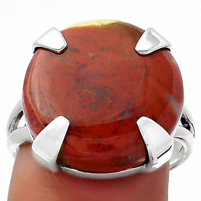 Natural Red Moss Agate Ring size-8 SDR157700 R-1305, 17x17 mm