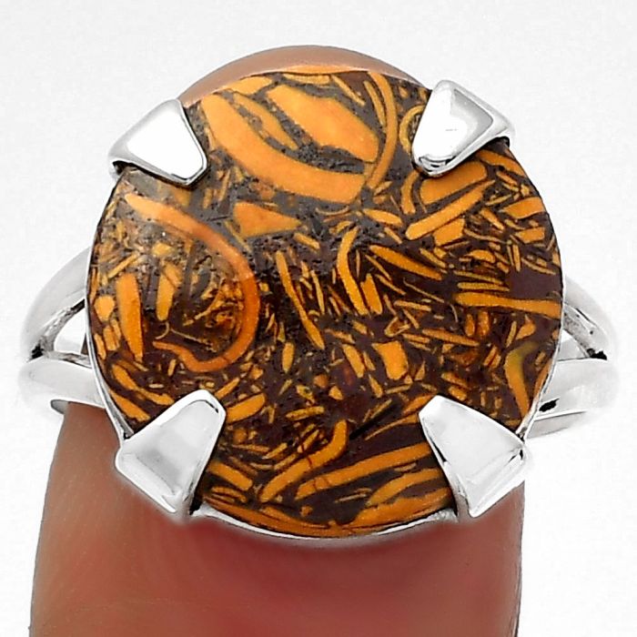 Natural Coquina Fossil Jasper - India Ring size-9 SDR157734 R-1305, 16x16 mm