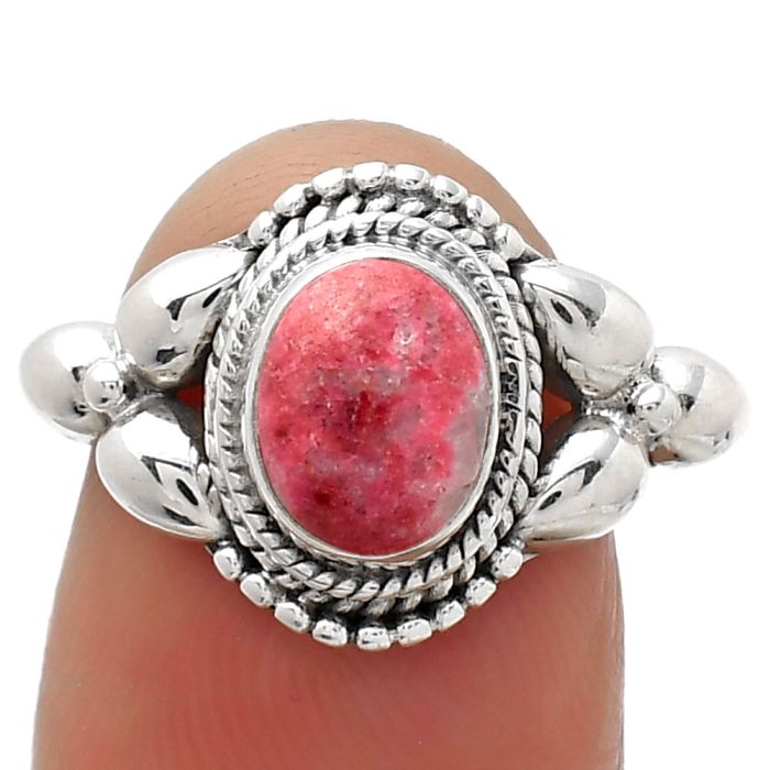 Natural Pink Thulite - Norway Ring size-8 SDR157892 R-1286, 6x8 mm