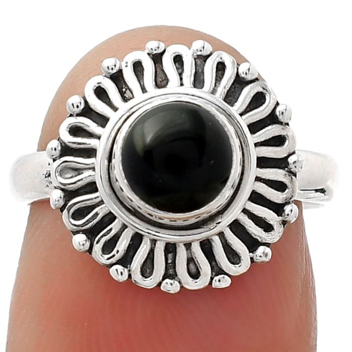 Natural Black Onyx - Brazil Ring size-6 SDR157938 R-1320, 6x6 mm