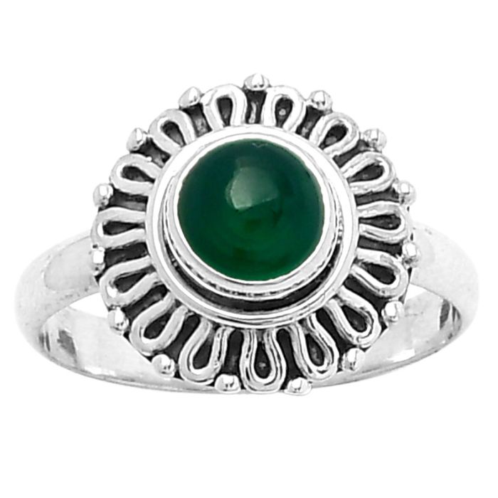 Natural Green Onyx Ring size-7 SDR157967 R-1320, 6x6 mm