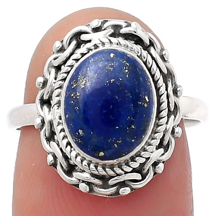 Natural Lapis - Afghanistan Ring size-7 SDR158172 R-1667, 8x10 mm