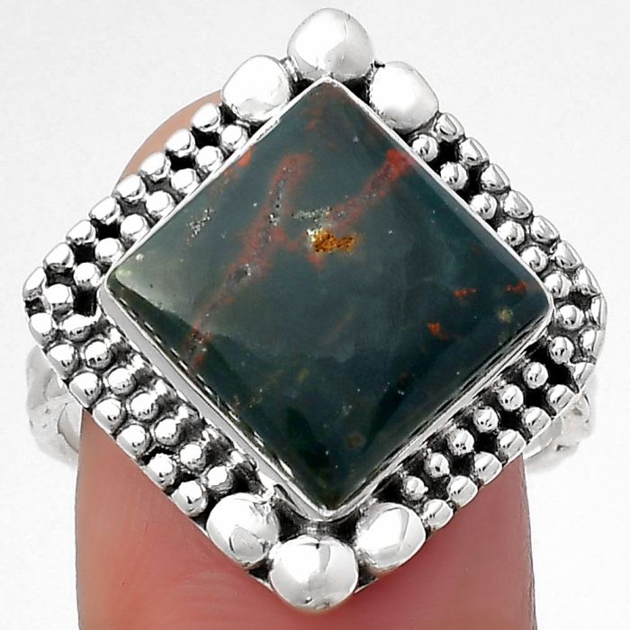 Natural Blood Stone - India Ring size-9 SDR158417 R-1154, 12x12 mm