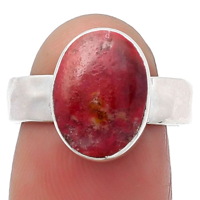 Natural Pink Thulite - Norway Ring size-7.5 SDR158520 R-1001, 9x13 mm