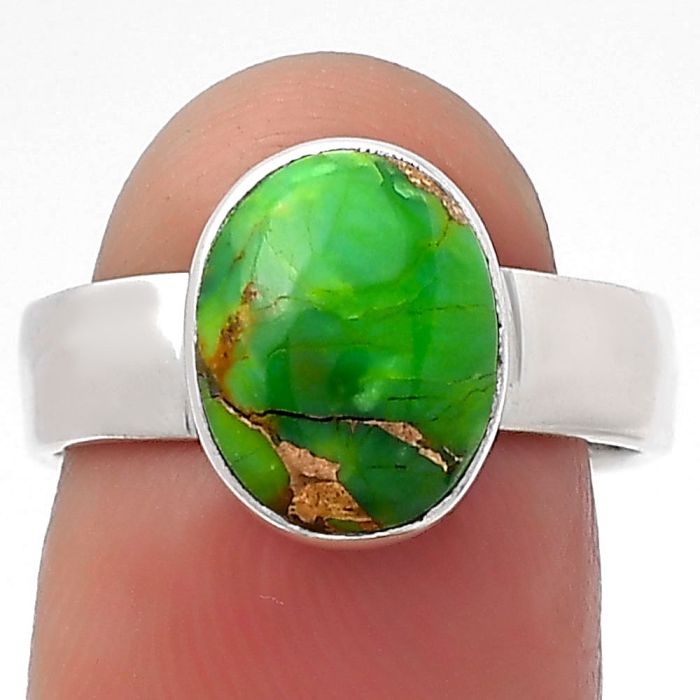 Copper Green Turquoise - Arizona Ring size-7.5 SDR158537 R-1001, 9x11 mm