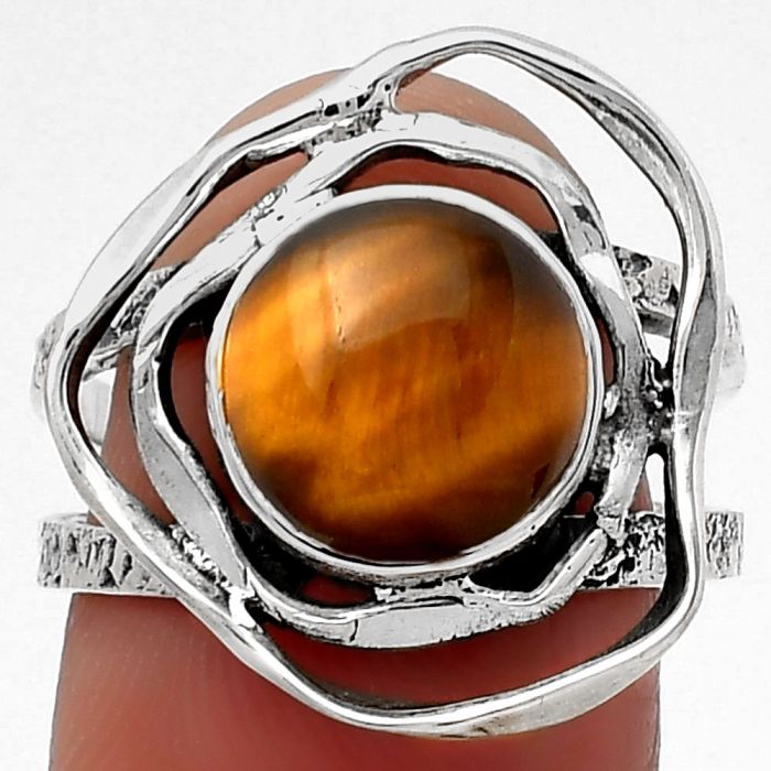 Natural Tiger Eye - Africa Ring size-8 SDR158649 R-1602, 10x10 mm