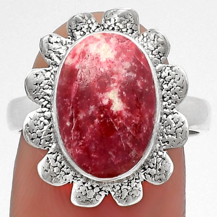 Natural Pink Thulite - Norway Ring size-7.5 SDR158779 R-1241, 9x14 mm
