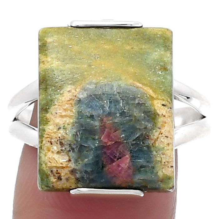 Natural Ruby In Fuchsite Ring size-9.5 SDR159505 R-1084, 14x17 mm
