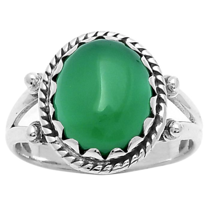 Natural Green Onyx Ring size-8 SDR159569 R-1474, 10x12 mm