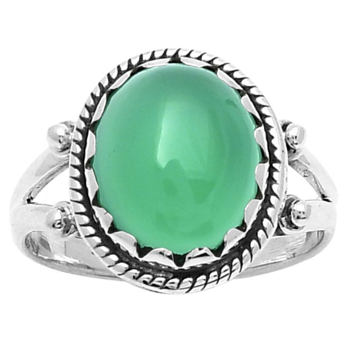 Natural Green Onyx Ring size-8 SDR159586 R-1474, 10x12 mm