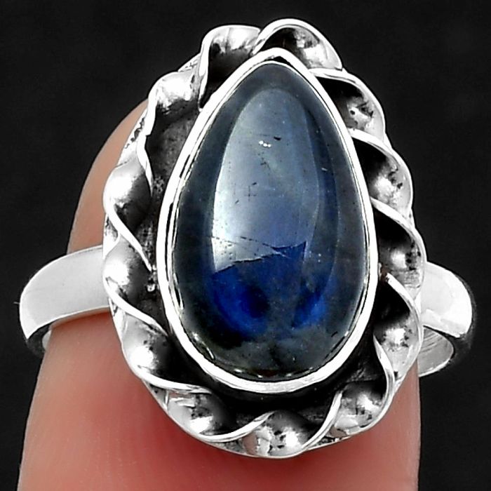 Blue Fire Labradorite - Madagascar Ring size-7.5 SDR159816 R-1083, 8x14 mm