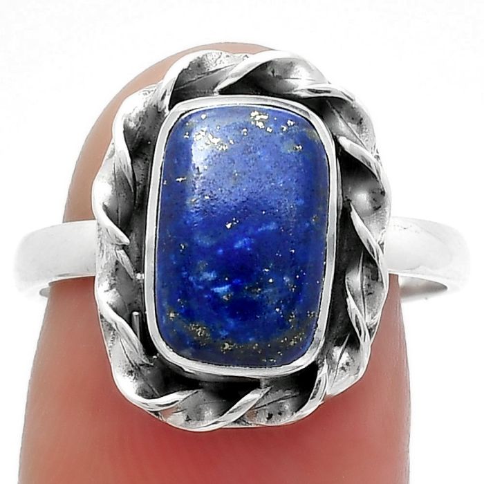 Natural Lapis - Afghanistan Ring size-8 SDR160092 R-1083, 7x11 mm