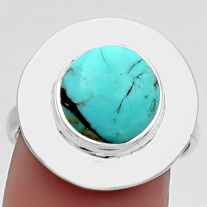 Natural Lucky Charm Tibetan Turquoise Ring size-8 SDR160290 R-1082, 10x10 mm