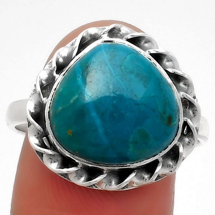 Natural Azurite Chrysocolla Ring size-10 SDR160374 R-1083, 13x13 mm