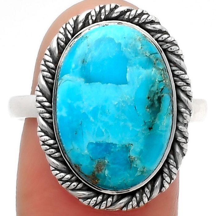 Kingman Turquoise With Pyrite Ring size-9.5 SDR160423 R-1013, 12x17 mm