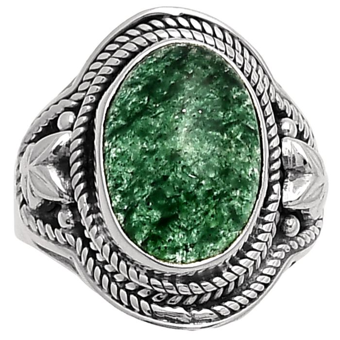 Natural Green Aventurine Ring size-8 SDR160725 R-1312, 10x14 mm