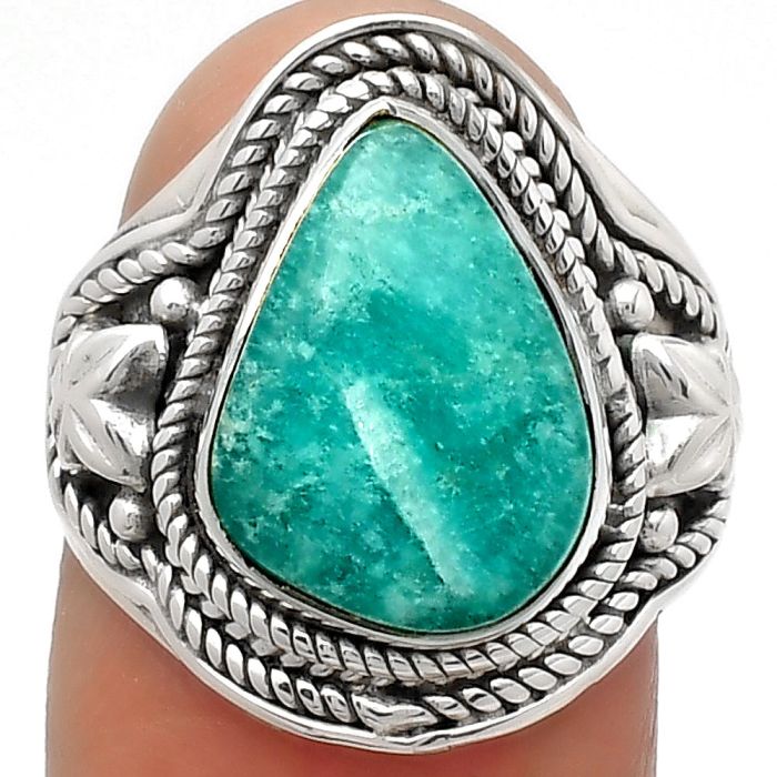 Natural Paraiba Amazonite Ring size-8 SDR160730 R-1312, 11x14 mm