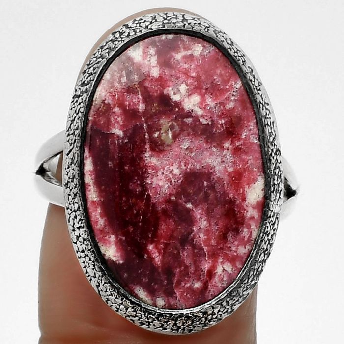 Natural Pink Thulite - Norway Ring size-8.5 SDR160833 R-1307, 14x22 mm