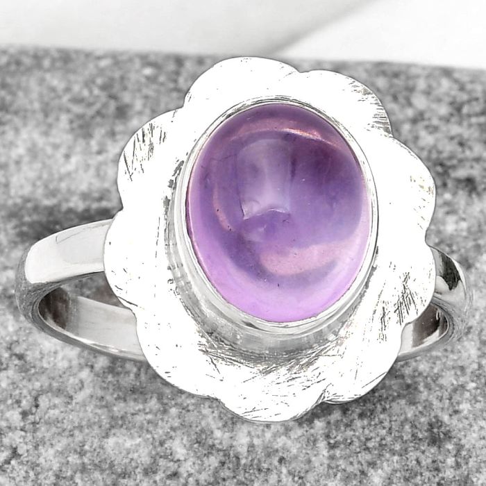 Natural Amethyst Cab - Brazil Ring size-8 SDR160996 R-1087, 8x10 mm