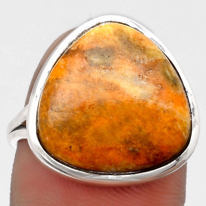 Natural Coral Jasper Ring size-8 SDR161078 R-1004, 16x16 mm