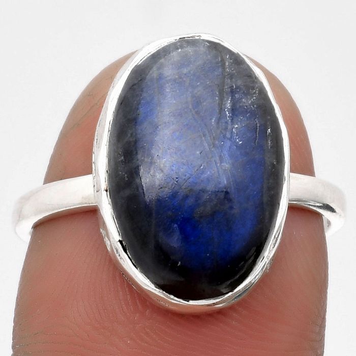 Blue Fire Labradorite - Madagascar Ring size-8.5 SDR161096 R-1004, 11x16 mm