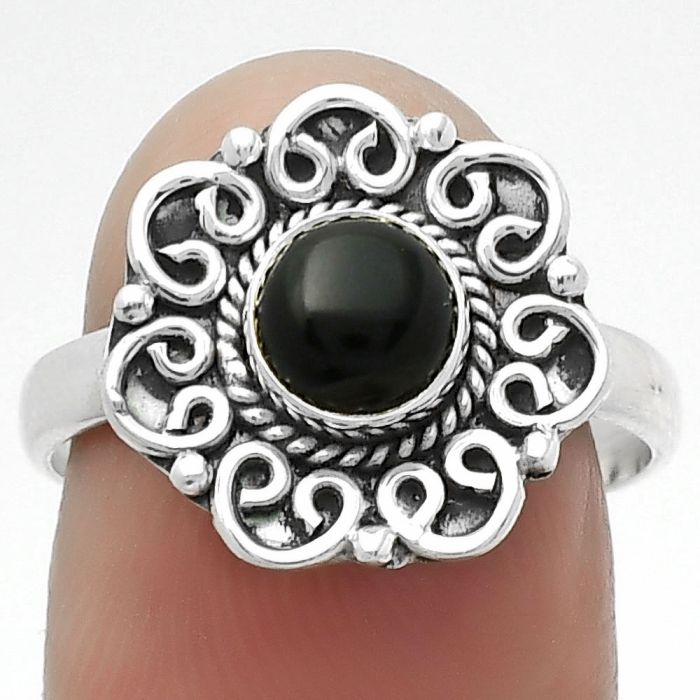 Natural Black Onyx - Brazil Ring size-8 SDR161206 R-1337, 6x6 mm