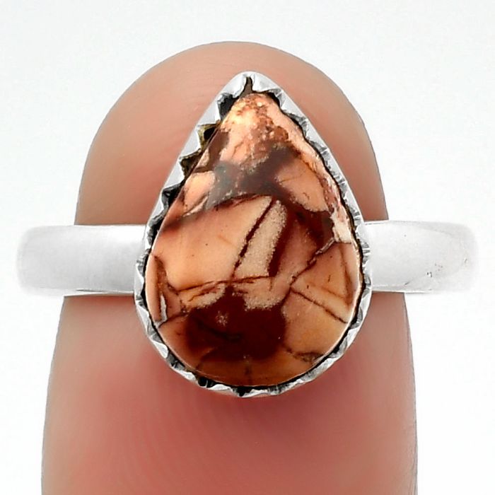 Natural Indian Paint Gemstone Ring size-8.5 SDR161527 R-1210, 9x13 mm