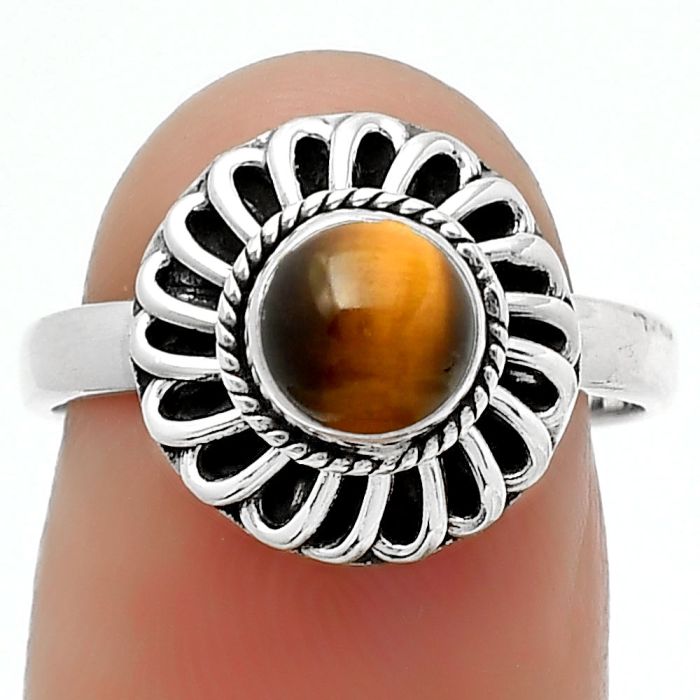 Natural Tiger Eye - Africa Ring size-7 SDR161585 R-1596, 6x6 mm