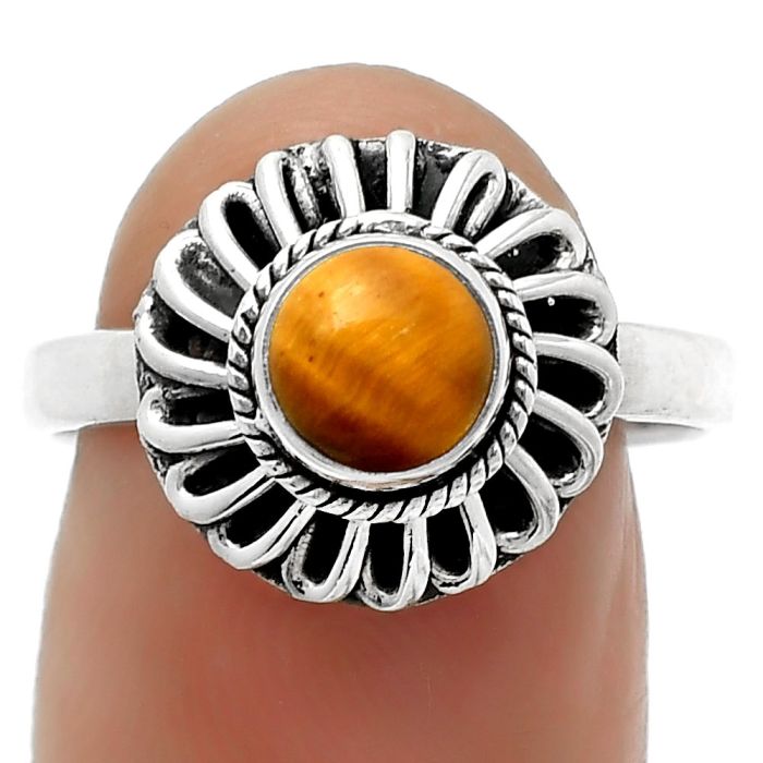 Natural Tiger Eye - Africa Ring size-8 SDR161597 R-1596, 6x6 mm