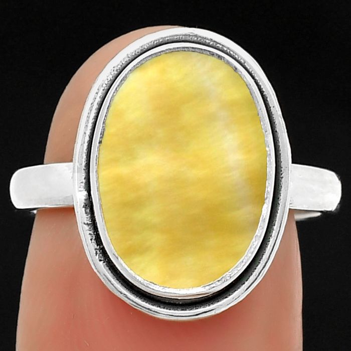 Natural Mother Of Pearl Ring size-7.5 SDR161775 R-1156, 10x14 mm