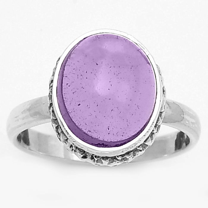 Natural Amethyst Cab - Brazil Ring size-7.5 SDR161890 R-1191, 10x12 mm