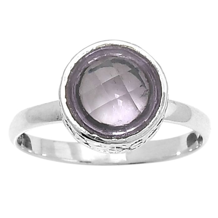 Faceted Natural Amethyst - Brazil Ring size-8 SDR162212 R-1191, 9x9 mm