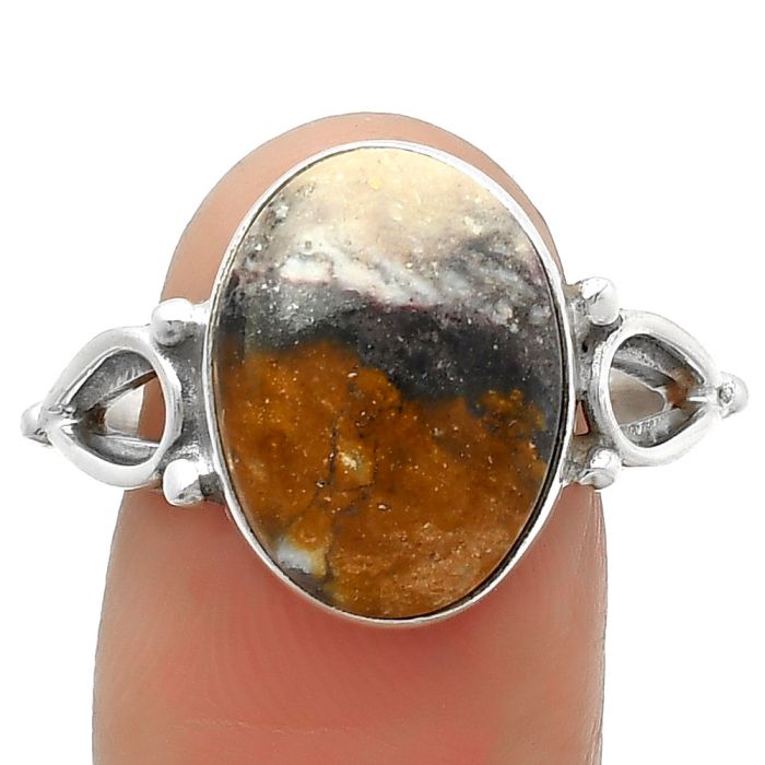 Natural Indian Blanket Jasper Ring size-9 SDR162222 R-1224, 11x15 mm