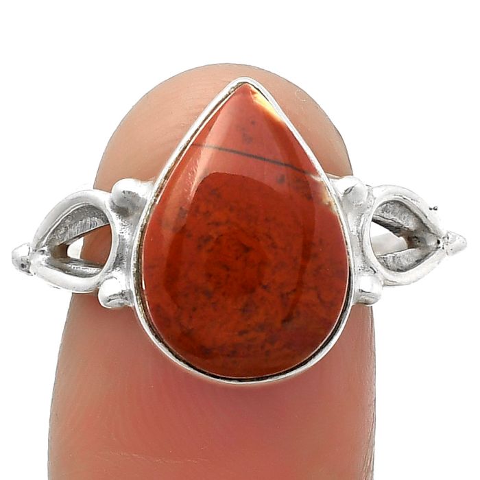 Natural Red Moss Agate Ring size-8 SDR162240 R-1224, 11x15 mm