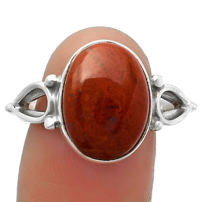 Natural Red Moss Agate Ring size-9 SDR162252 R-1224, 11x15 mm